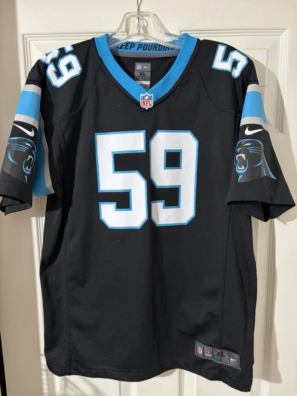 Nike On Field Luke Kuechly Jersey Sz Youth XL NFL Carolina Panthers Black